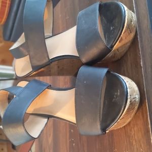 Franco Sarto Starry Black Wedge Sandals